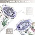 thumbnail image 5 of 40oz Watercolor Cactus Succulents Stainless Steel Flip Straw Tumbler Spill Proof Travel Cup Double Wall Vacuum Insulated Coffee Mug with Top Handle, 5 of 6