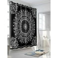 thumbnail image 3 of Fsddascl Black Boho Shower Curtain Set - Extra Long 72" x 96" Washable Bathtub Curtain with 12 Hooks, Retro Farmhouse Neutral Abstract Geometric Waterproof Fabric Stall Shower Curtains for Bathroom, 3 of 6