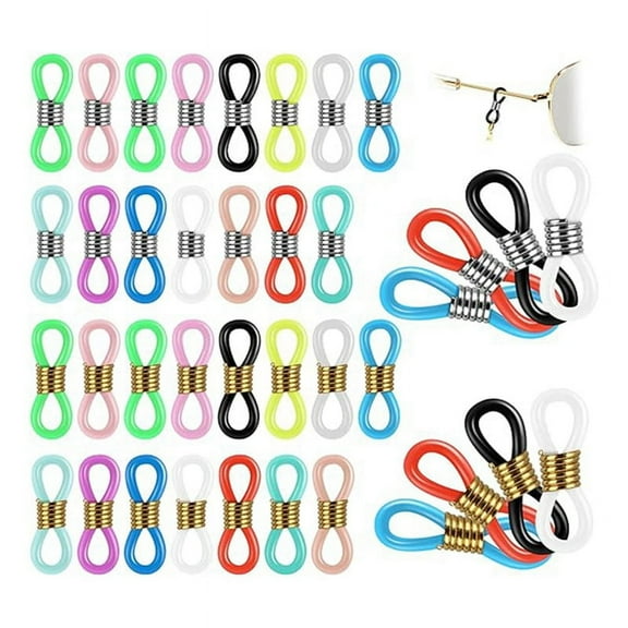 WM25 60Pcs Glasses Chain Ends Glasses Chain Ring Holder Silicone Glasses Connector Glasses Fi