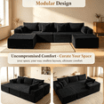 thumbnail image 5 of Rwcoet 108"Modular Cloud Sectional Sofa with Chaise,Extra Deep Seat Corduroy Couch,Memory Foam,No Assembly,Living Room & Apartment,Black, 5 of 10