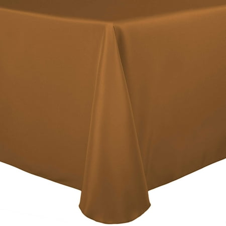 

Ultimate Textile (3 Pack) 60 x 144-Inch Oval Polyester Linen Tablecloth - for Home Dining Tables Copper Brown