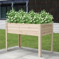 thumbnail image 3 of Wooden Raised Planter Box with Legs - Planter Box Stand for Yard, Patio, Balcony, Grow Herbs and Vegetables Outdoors, Easy to Assemble, Comes with Liner, 3 of 6