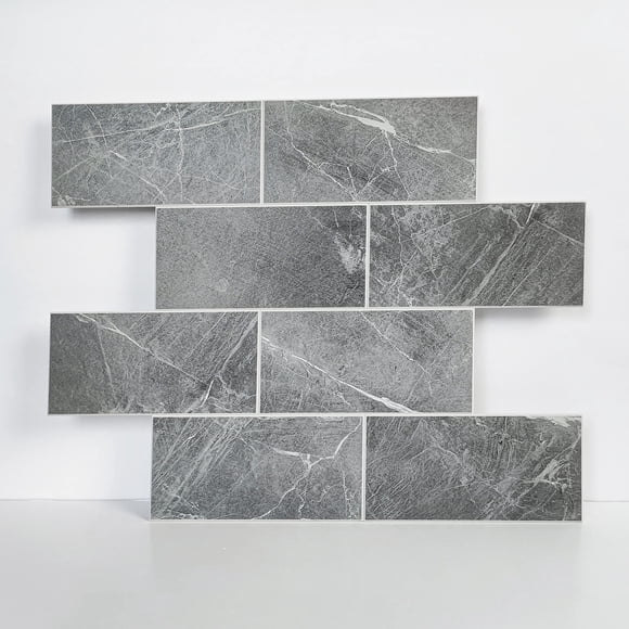Azulejo Colamo de lujo, mármol de imitación gris oscuro, 30 x 30 cm, 5 unidades