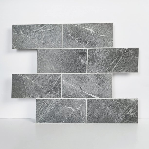 Azulejo Colamo de lujo, mármol de imitación gris oscuro, 30 x 30 cm, 5 unidades