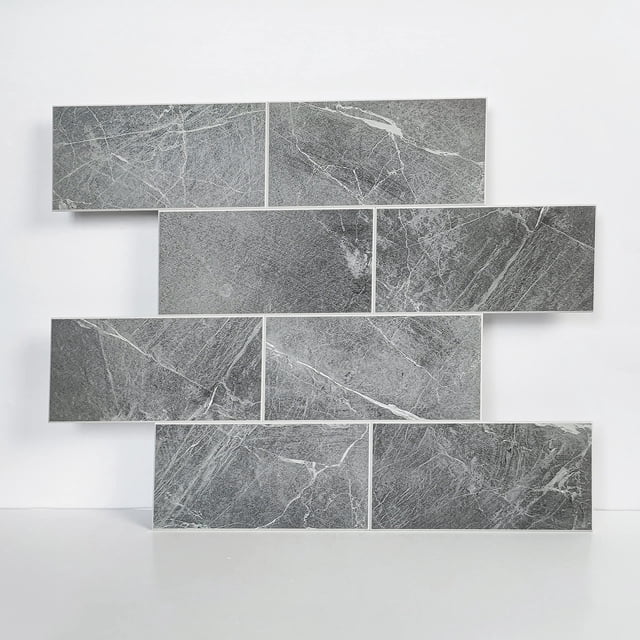 Azulejo Colamo de lujo, mármol de imitación gris oscuro, 30 x 30 cm, 5 unidades