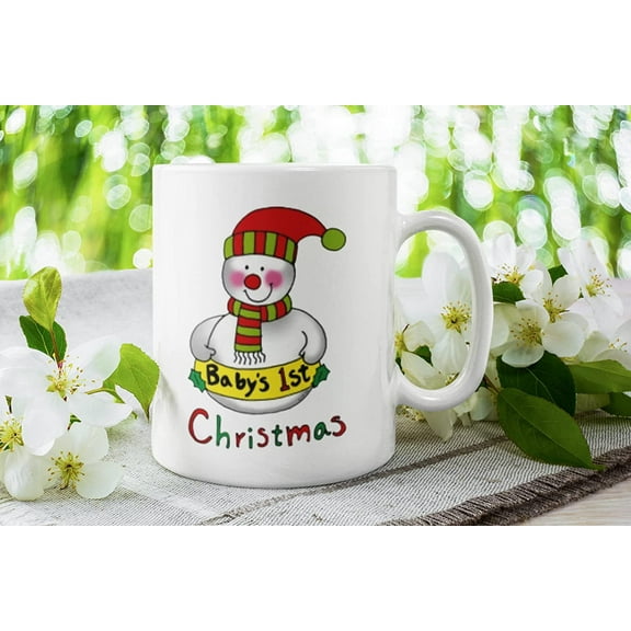 My First Christmas Coffee Mug, Baby's First Christmas, New Dad Gift New Mom Mug For Christmas Happy Holiday Cup Funny Christmas Gifts Baby First Christmas Mugs My 1st Christmas Snowman Mug
