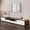 Dark Wood & White, variant on POVISON 78.74" Modern Wood White TV Stand,Lowline Media Console with 4 Drawers, Open Storage Cabinet, Walnut Veneer, Fully-assembled