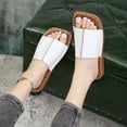 thumbnail image 6 of Fnooota Womens Flat Sandals , Slip On Platform Holiday Open Toe Summer Shoes Sandals White Size 5.5, 6 of 9
