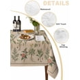 thumbnail image 2 of Vintage Botanical Table Cloth, Waterproof Tablecloth for Square Tables, Country Herbs Leaves Plants Flowers Brown Reusable Washable Fabric Table Cover for Restaurant Kitchen Dining Tables 54"x54", 2 of 9