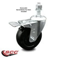 thumbnail image 2 of 4 Inch SS Soft Rubber 12mm Threaded Stem Caster with Total Lock Brake SCC, 2 of 2