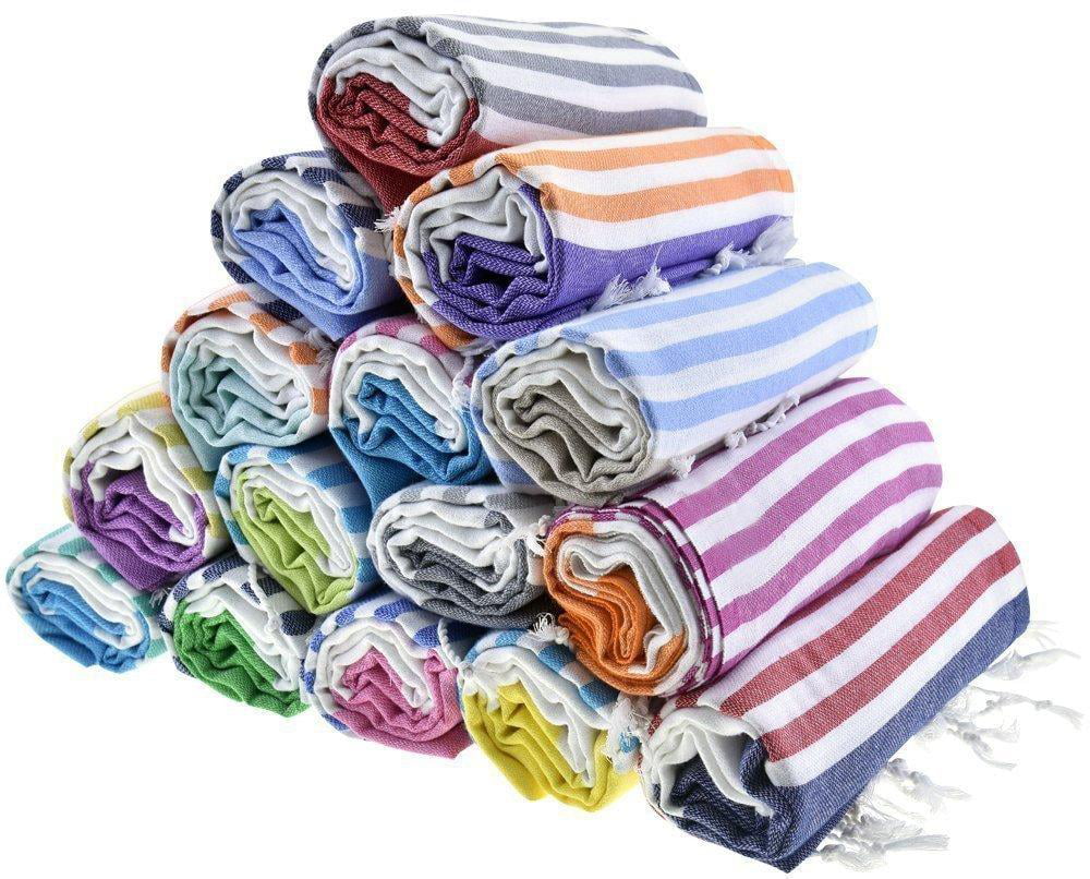 100% Cotton Premium Luxuries Peshtemal Bath Beach Towel 39" X 78 Sponge Purple