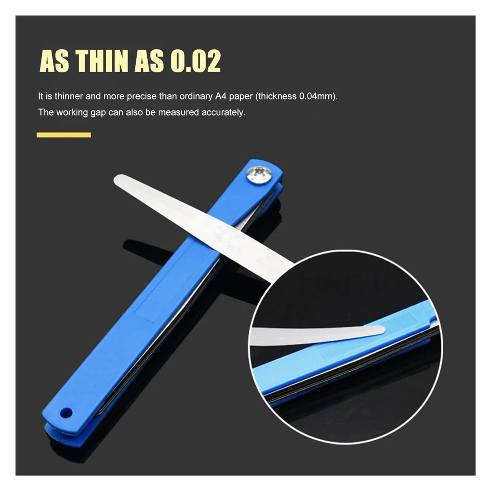 100mm 17 Blade Thickness Metric Filler Feeler Gauge Set Ranging 0.02 to 1.00 ,Corrosion-Resistant