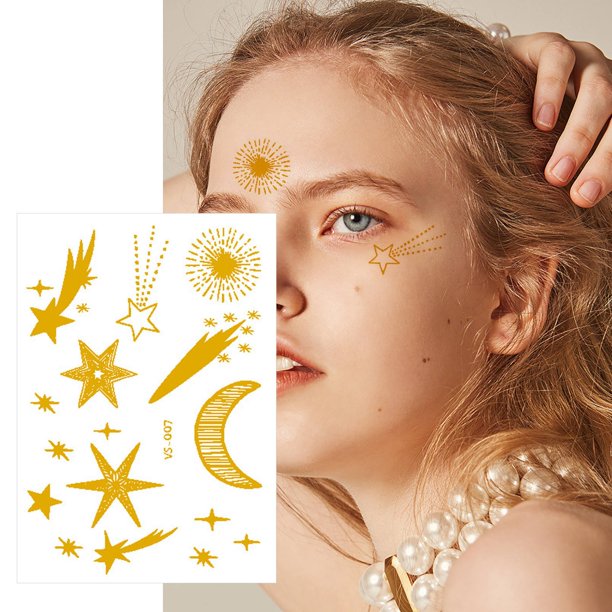 Sunhillsgrace Tattoo accessories Metal Temporary Tattoo Stickers Face