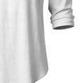thumbnail image 4 of Men Fall Blouse Mineart Men Long Sleeve Henley Shirts Tops Loose V Neck Cotton Linen Casual Solid Color Shirts Lightweight Everyday Tops for Summer Fall Outdoor, 4 of 5