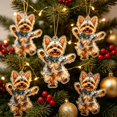 thumbnail image 4 of Fmbmuo Acrylic Christmas Hanging Ornaments 2D Flat Car Rearview Mirror Pendant Xmas Tree Backpack Home Wall Festive Decor Christmas Decor,Multicolor, 4 of 5