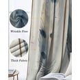 thumbnail image 3 of Blue Brown Feathers Kitchen Curtains Vintage Boho Ombre Wood Grain Cafe Short Curtains for Bathroom Blackout Window Curtain Grommet Small Window Treatment Drapes for Bedroom Living Room 42"x45"x2, 3 of 9