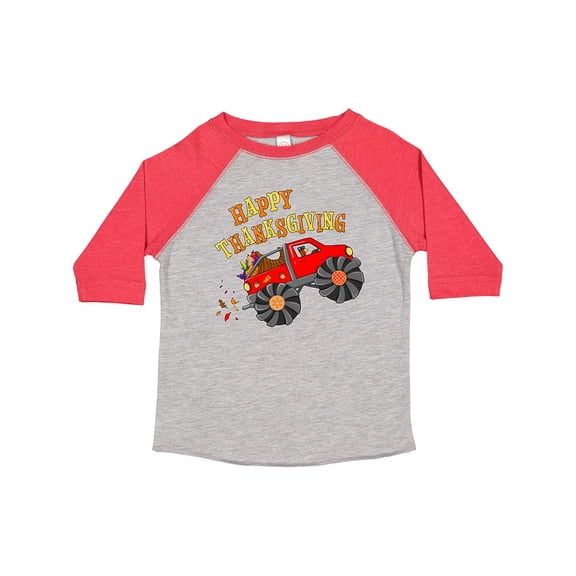 Inktastic Happy Thanksgiving Monster Truck with Turkey and Food Boys or Girls Toddler T-Shirt