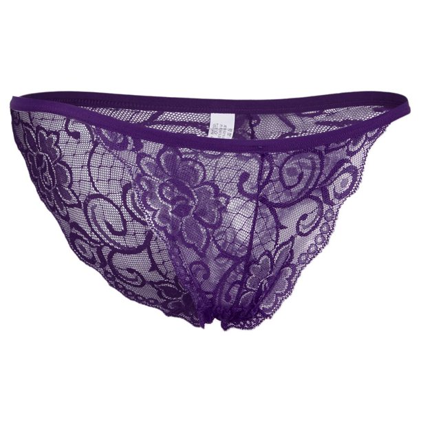 cordón escarpado de las mujeres encaje floral mini escritos calzoncillos bragas ropa interior púrpura Sunnimix Ropa interior de los escritos de las mujeres