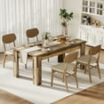 thumbnail image 1 of Heavy Duty Farmhouse Dining Table for 4-6 – Sturdy Wood Rectangular Design – 1.18'' Thick Top & 4.53'' Sturdy Legs – Easy Assembly – Rustic Brown – Ideal for Dining Room or Kitchen, 1 of 32