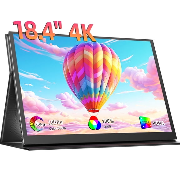 UPERFECT Portable Monitor 4K UHD, 18.4" FreeSync IPS HDR Gaming Display, Second External Monitor for Laptop Switch Phone - UXbox T118