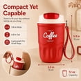 thumbnail image 5 of 12 oz Coffee Vacuum Flask, 316 Stainless Steel Insulated Travel Mug with Lid and Handle for Hot Cold Drinks, Camping, Home and Office, 5 of 7