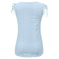 thumbnail image 5 of Manxivoo Vest for Women Women Loose U Neck Sleeveless Tops Casual Pure Color Pleated Eyelet Summer Shirts Vest Blouse Tank Top for Women Blue, 5 of 8
