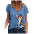 thumbnail image 2 of AMERTEER Grande Taille Femmes Manches Courtes Imprimé 3D Col Rond Hauts Tee T-Shirt Blouse T-Shirt pour Femmes, 2 of 4