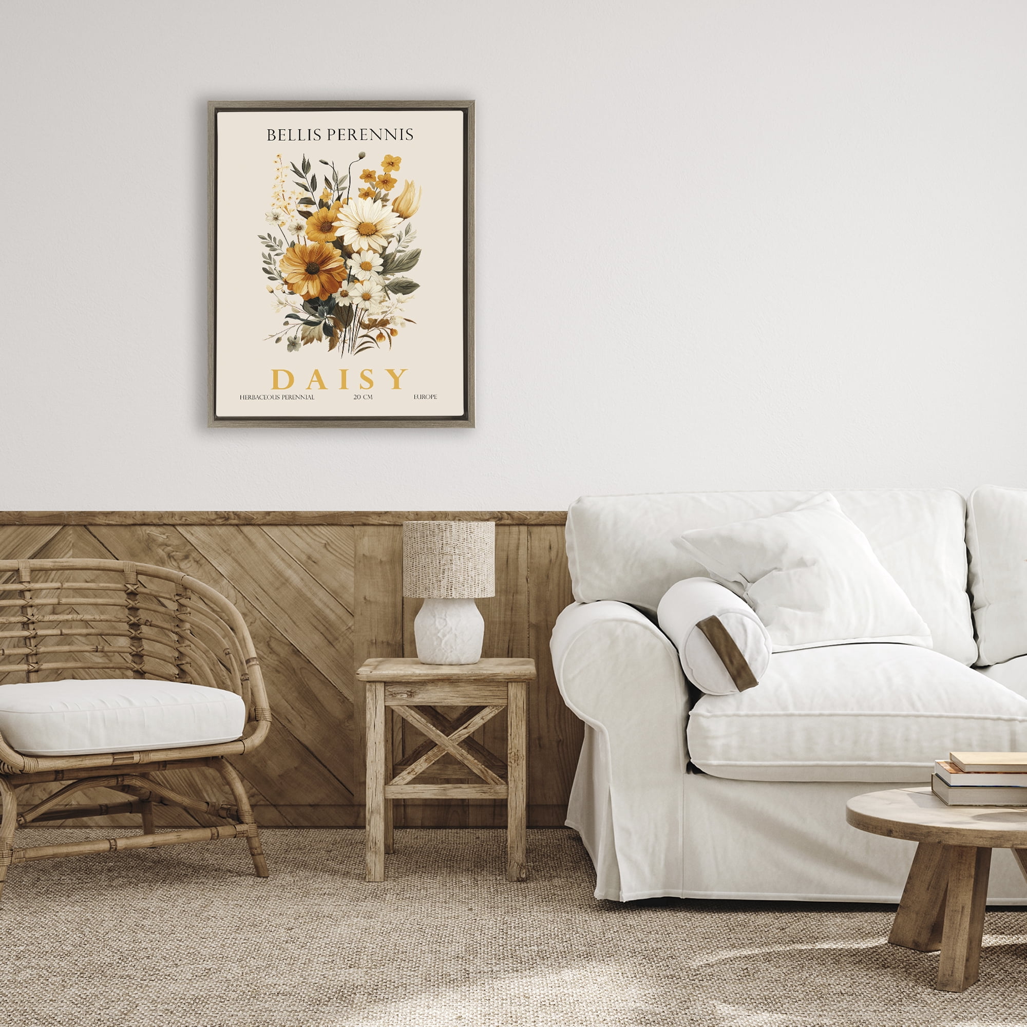 Stupell Industries Nature Daisy Bundle Brown Framed Floater Canvas Wall Art, design by Christopher Giampietro