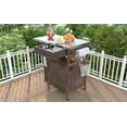 thumbnail image 4 of Brown Outdoor Grill Cart with Stainless Steel Table & Storage Cabinet - 40.5" Kitchen Cart, 4 of 8