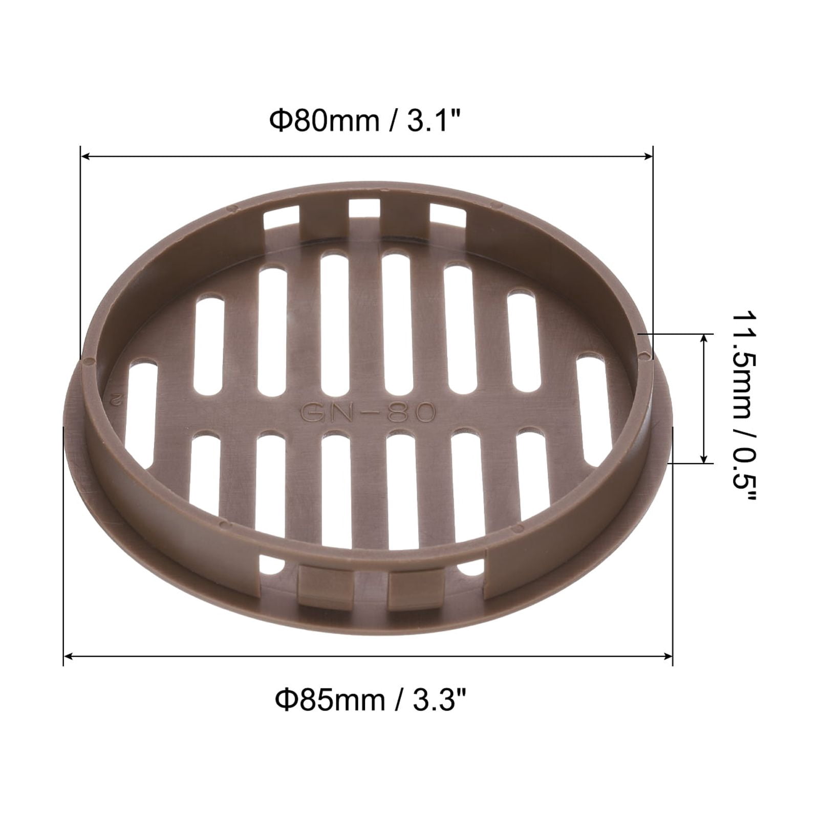 Unique Bargains 10Pcs Air Vents Circular Soffit Vent Cover for Home Office Brown 3.1"