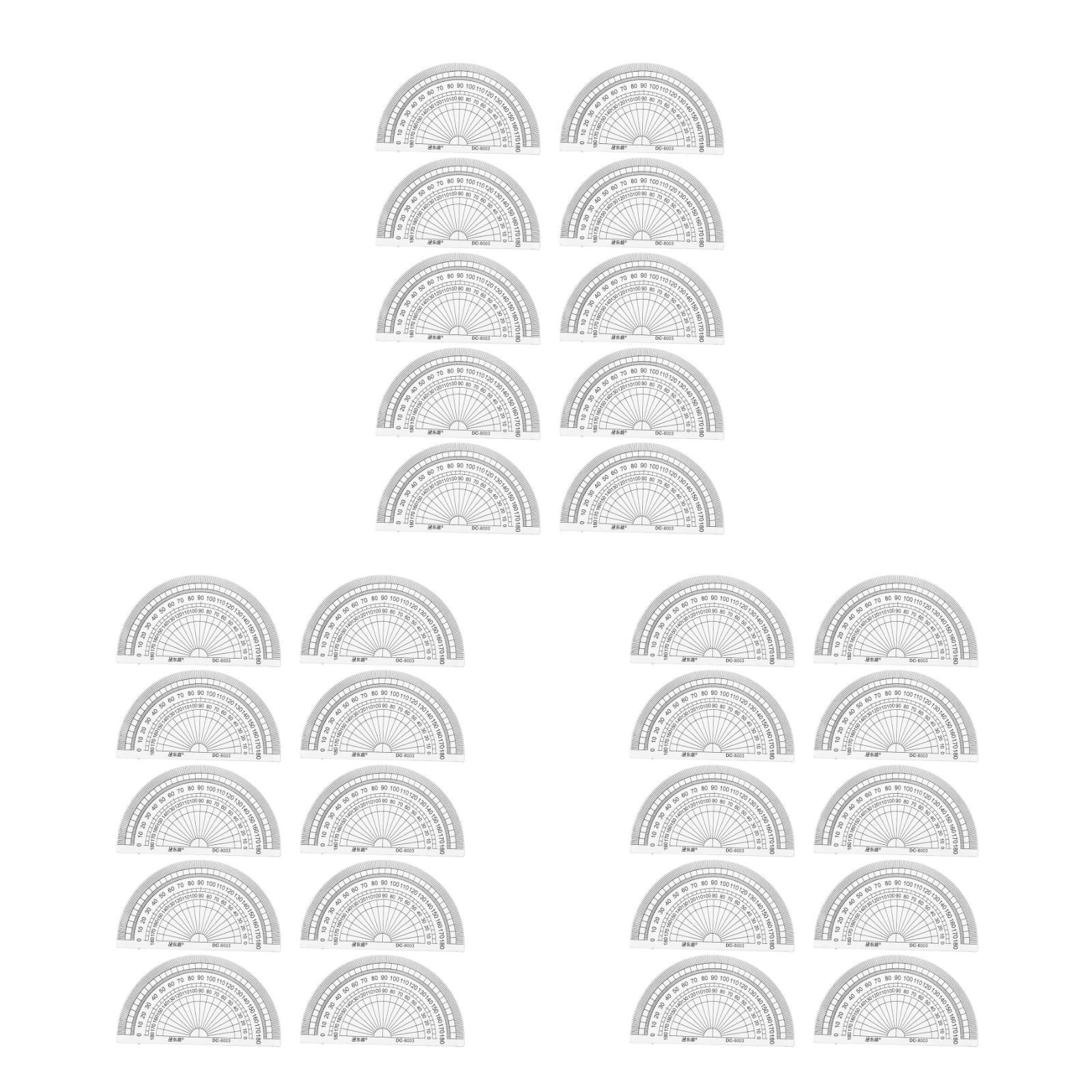 WRISTBIQUE Transparent Math Problems Technical Drawing Rulers 180 Degrees Protractors for Students