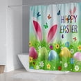thumbnail image 2 of Happy Easter Rabbit Eggs Spring Butterfly Shower Curtain Set with Hooks for Bathroom，Abstract Modern Waterproof Fabric Bath Shower Curtain 72 x 72 Inches, 2 of 5