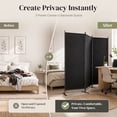 thumbnail image 5 of Jostyle 3 Panel Room Divider, Black Privacy Screen Wall Divider with Opaque Waterproof Polyester Fabric & Reinforced Q195 Steel Frame, Foldable Portable Partition for Office Home Bedroom, 5 of 8