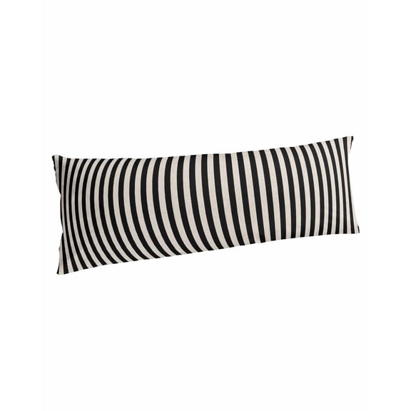 Black Striped Body Pillow Covers, Modern Simple Farmhouse Beige Vintage Soft Bed Throw Pillowcases Breathable Cooling Long Lumbar Body Pillow Sham Cover for Bed Sofa 20''x54''
