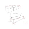 Avalon 54 inch Wide Contemporary Extra Large Storage Ottoman Bench in Cloud Grey Polyester Linen Fabric