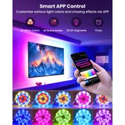 YULINKCO RGB+IC LED Lights for 75-100 Inch TV, 26.25ft Backlight Strip Behind TV, Bluetooth App & Voice Control, 44 Scene Modes, Music Sync, for Ambient Gaming, Monitor, Bedroom, Living Room