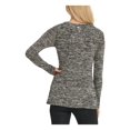 thumbnail image 2 of DKNY Womens Black Twit Front Heather Long Sleeve Jewel Neck Top Size: S, 2 of 2