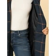 thumbnail image 6 of Allegra K Women's Plaid Shawl Collar Belted Wrap Winter Coat, 6 of 6