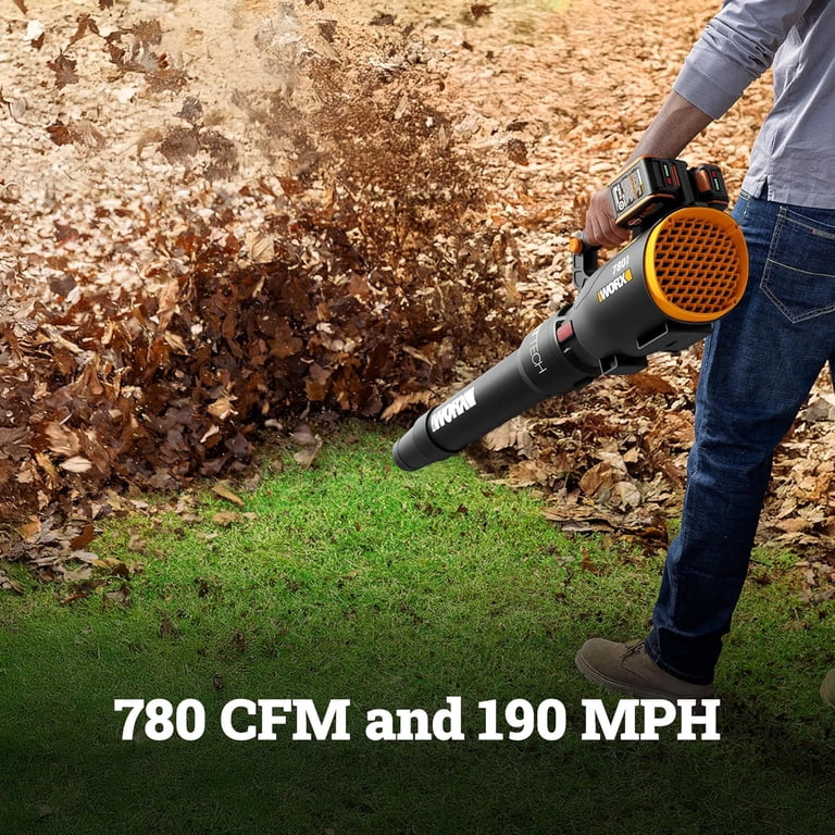Worx WG582 40V 4.0Ah Cordless 780 CFM & 190 MPH QuietTech Blower