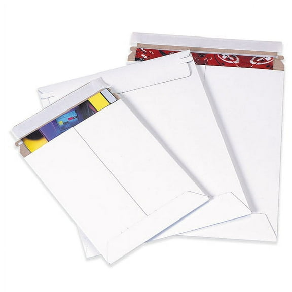 Office Depot® Brand Self-Seal Stayflats Mailers, 9 3/4" x 12 1/4", White, Box Of 100