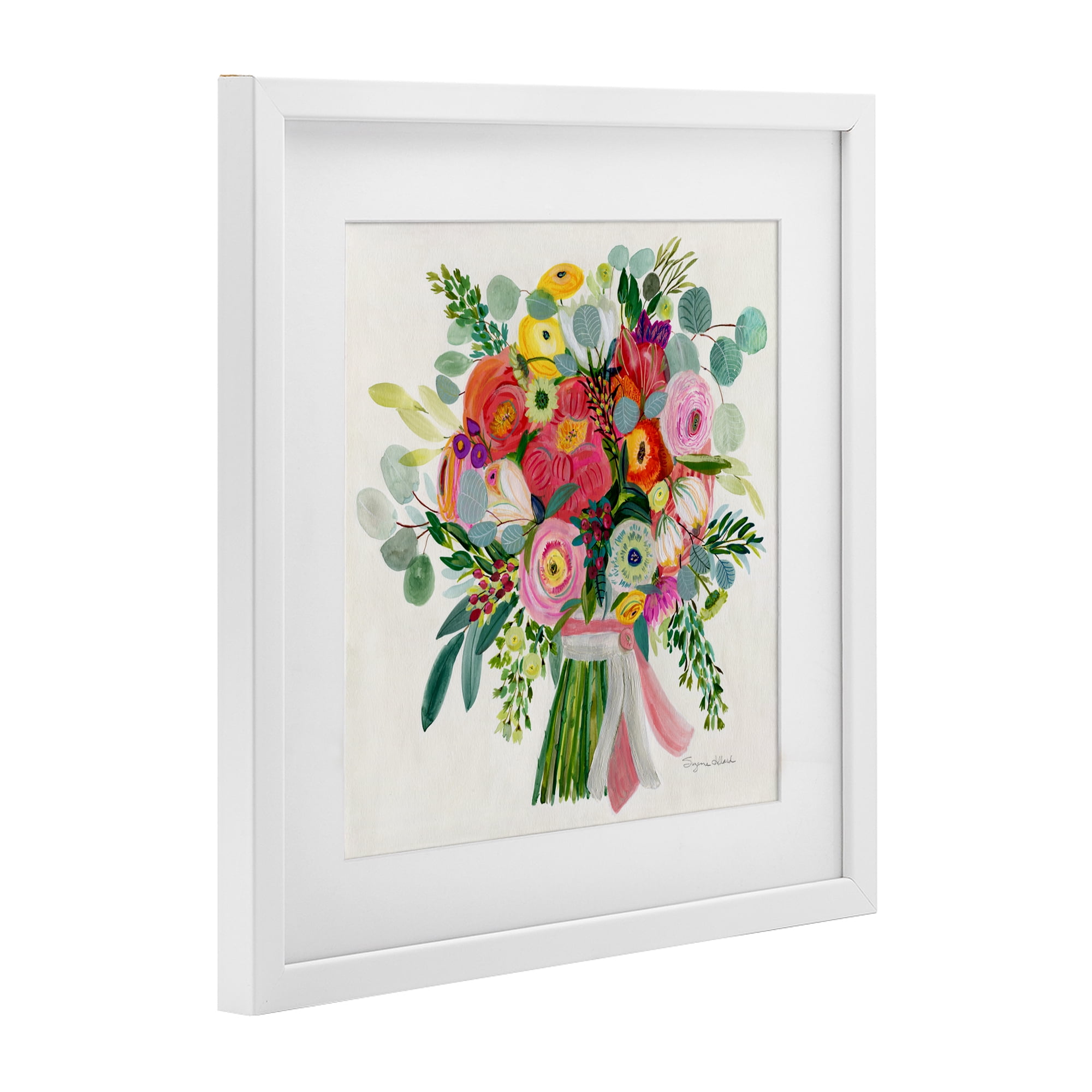 Stupell Industries Constant Friend Bouquet White Framed Print Under Glass, design by Suzanne Allard
