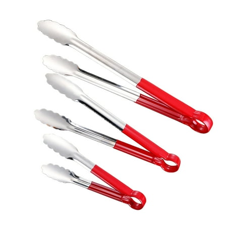

HEMOTON 3PCS Stainless Steel Bread Clip Silicone Handle Food Cake Serving Tong Kitchen Baking Tool