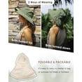 thumbnail image 5 of Sun Hats for Women Gardening Hat Wide Brim Ponytail Beach Sun Protection Breathable Cotton Summer Hat with Fold-Up Brim, 5 of 5