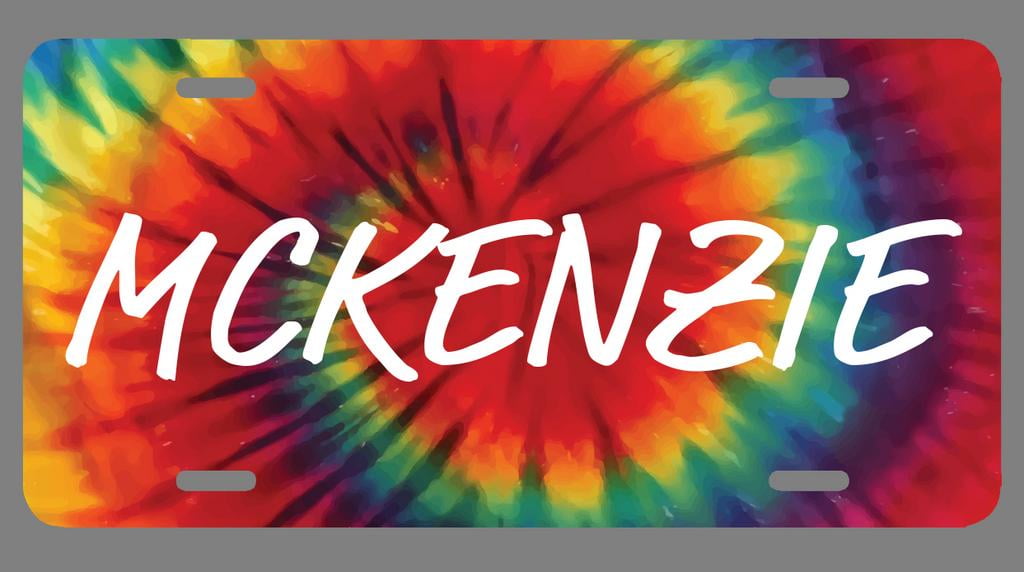 Mckenzie Name Tie Dye Style License Plate Tag Vanity Novelty Metal | UV