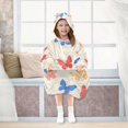 thumbnail image 7 of FORMRS Wearable Blanket Hoodie with Sleeves for Kids Cozy Flannel Sweatshirt, Red Butterflies, 7 of 7