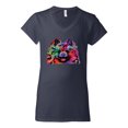 thumbnail image 2 of Colorful Rainbow Pomeranian Dog Animal Lover Women’s Standard V-Neck Tee, Navy, 2XL, 2 of 3
