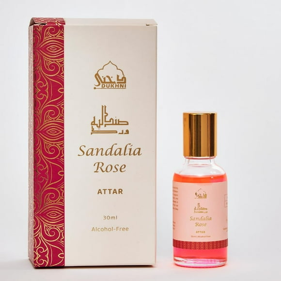 Perfume Dukhni Sandalia Rose Attar Oil, 30 ml, para hombre y mujer