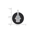 thumbnail image 4 of Sterling Silver Black Onyx and Blue Topaz Hamsa Pendant Necklace with Chain, 4 of 6