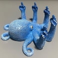 thumbnail image 3 of Decoración de adornos de acuario de pulpo, vida marina artificial azul, dedos brillantes que mejoran el atractivo visual, adecuado para varias peceras, 3 of 5