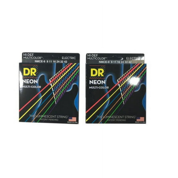 DR Guitar Strings 2 Sets Electric Neon Multicolor 9-42 Lite